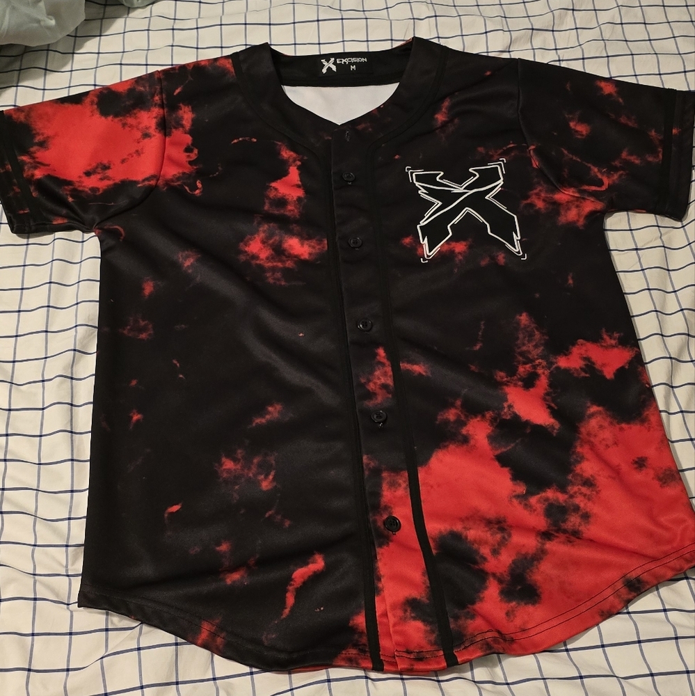 Excision Tie-dye Jersey Size Medium black red